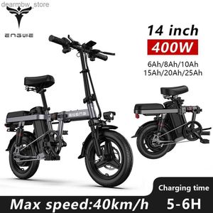 Bikes Bike ectric 250W 400W BICYS ECTRIQUE PLACIBLE 14 pouces TRACTION 48V 10AH BATTERIE 40 km / h Vitesse maximale Drive Absorbant le vélo électrique L48