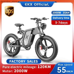 Bikes Ekx x20 Ectric Bicyc 35AH 2000W 48V Adulte Mountain Ebike 20 pouces Motorcycle de montagne Route Huile hydraulique Brake Ectric Bicycle L48