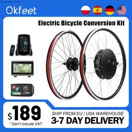 Fietsen elektrische fietsconversiekit 48V 1500W 1000W 36V 250W 500W Voor- en achterste elektrische fietswielbakmotor elektrische fiets L48