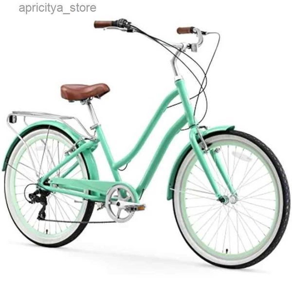 Bicicleta Evryjourney Steel para mujer Touring Hybrid Bike 1/3/7/21 Velocidad 26 Bicyc Multipors L48