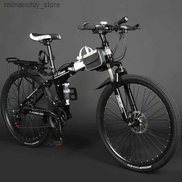 Vélos Roue Foldab Bicycs Cadre Puissant Montagne Ectric Montagne Vitesse Hybride Bicycs Suspension Rowery Gorskie Vélo Pliant Q231129