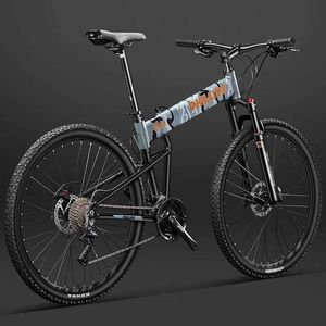 Bicicletas plegables bicicleta de montaña ultra luz hombres y mujeres conmutan variables Velocidad variable bicicletas que absorben bicicletas de aluminio eje plegable Bicicleta Y240423