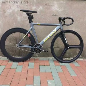 Fietsen GRIJS Fiets met vaste versnelling Sing Speed Track Bicyc Aluminium frame Racing Fixie 700C Wielset Velg 48/52 cm Fietsen DIY Q231129