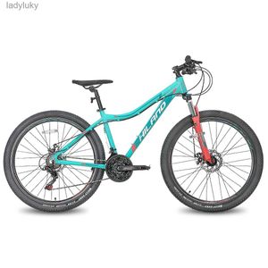 Fietsen Hiland 26 27,5 inch 2 kleuren 24 snelheden voor en achter schijfremmen mountainbike fiets aluminium frame MTBL240105