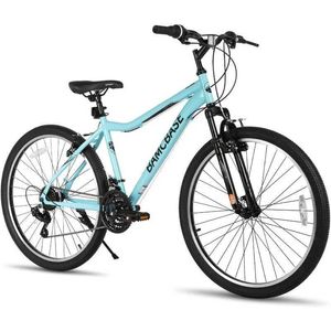 Bicicletas Hiland 26 pulgadas bicicleta de montaña para mujer marco de acero de 21 velocidades bicicletas para adultos con bicicletas con horquilla de suspensión verde blanco y240423