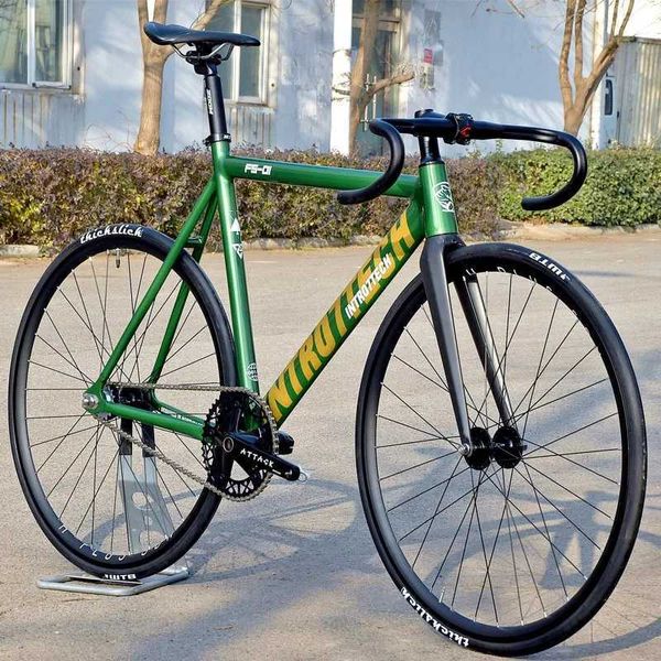 Bicicletas intro7 engranaje fijo bicicleta músculo carreras de aleación de aluminio marco fijo bicicleta bicicleta de pista simple velocidad de 700c bicicletas y240423
