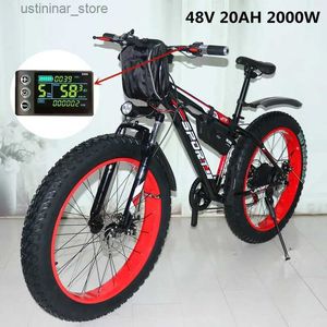 Bikes Ride-ons 1000W 2000W Power Mountain Bike Lithium Electric Bicycle 48V 20AH Electric Bicycle Elike Electric Bicycle Electric Snowmobile L47