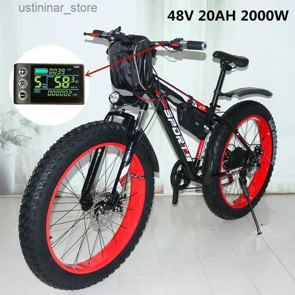 Bikes Ride-ons 1000W 2000W Power Mountain Bike Lithium Electric Bicycle 48V 20AH Electric Bicycle Elike Electric Bicycle Electric Snowmobile L47