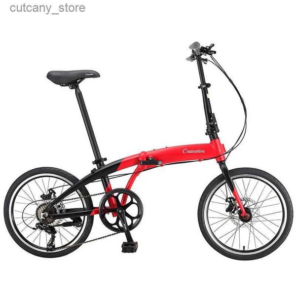 Bicicletas Ride-Ons Bicicleta plegable ligera de 20 pulgadas Velocidad variable Deportes Ciclismo al aire libre Bicicleta Aleación de aluminio Bicicleta con freno de disco doble 2023 L240319