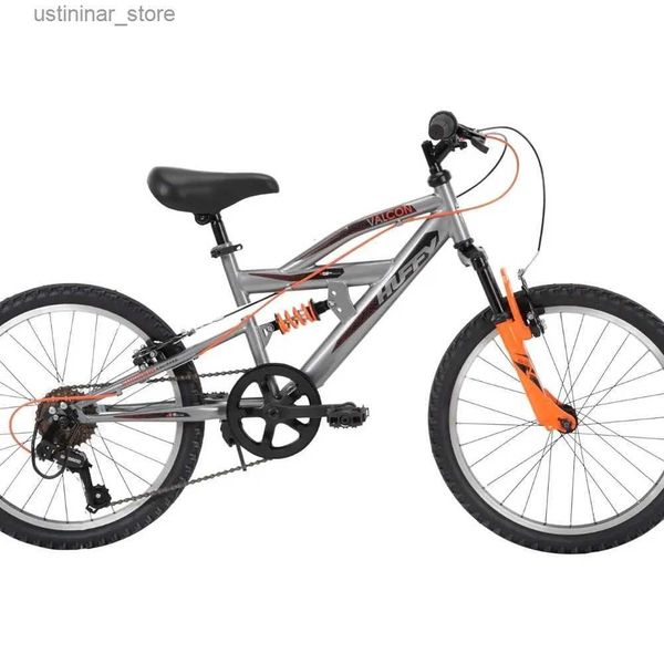 Bikes Ride-ons 20 VTT VTT pour garçons - 6 vitesses - Double suspension - Silver Orange Road Cycling Sports Entertainment Freight L47