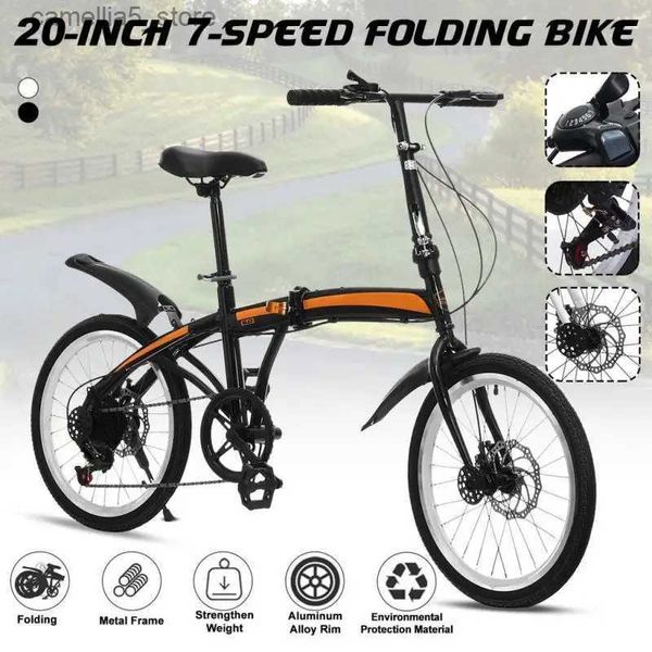 Bikes Ride-Ons 2023 Nouveau 20 pouces 7 vitesses Double frein à disque vélo pliant léger route VTT ville vitesse variable vélo pliable Q231018
