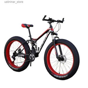 Bikes Ride-ons 26 pouces Bicycle 24/27 Speed Snowfield Bike Antisiskid Gardoncule avant Fork Fork High Carbone Steel Frame Mountain Cycling L47