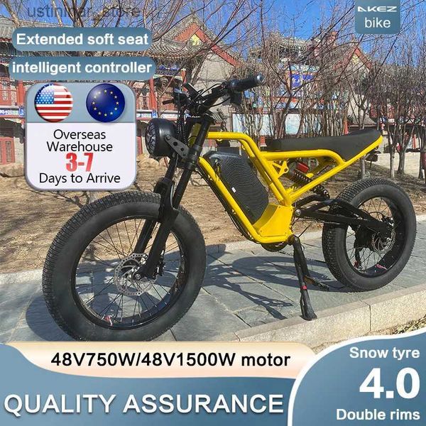 Bikes Ride-ons 48V 750W 1500W Cadre en aluminium AKE Motorcycle rétro Retro Motorcycle hydraulique High Performance Motorcycle électrique L47