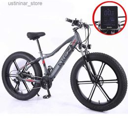 Bikes Ride-ons Aluminium Electric Bicycle with Fat Tire Mountain Bike puissant 27Speed Snow Beach Cross Country 48V 10AH 750W 26X L47