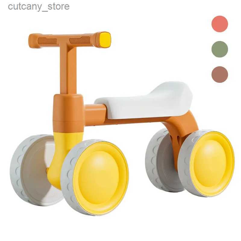 Bikes Ride-Ons Balance Bike Baby arning Walker 4 Wheels Toddr Balance Bike No Pedal Infant Bicyc for Kids Toddr First Birthday Gifts L240319