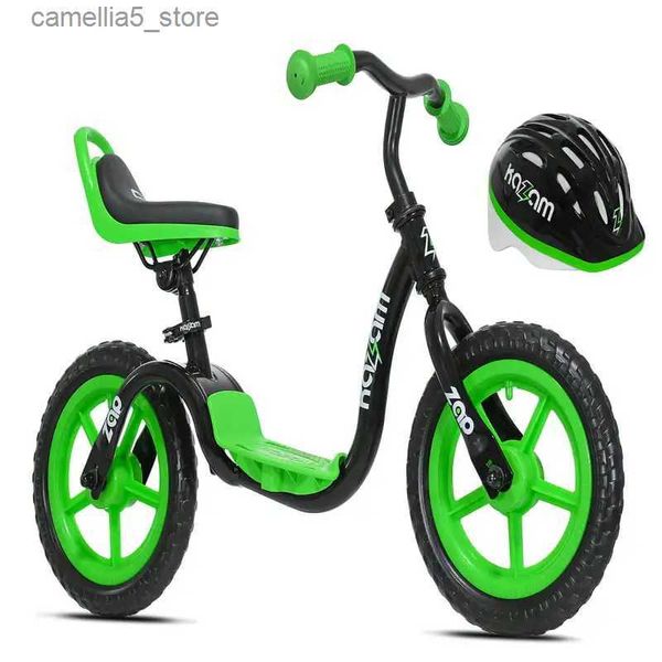 Bikes Ride-Ons Ensemble casque et coussinets de vélo d'équilibre pour enfant Noir/Vert Q231018