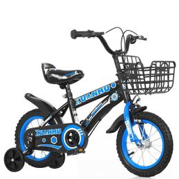 Bicicletas Ride-ons Children Bicycle Boys 2-3-4-5-6-7-8-9-10 años para niños pequeños Bicicletas Baby Bike con ruedas auxiliares Y240527