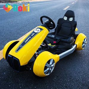 Fietsen Ride-Ons Elektrische kinderauto Dual Drive Vierwielig Coole motorfiets Kart Afstandsbediening Elektrische rit op auto voor kinderen Kerstcadeau Q231017