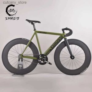 Fietsen Ride-Ons Colossi Fixed Gear Bike Muscula Aluminium Frame Carbon Vork Sing Speed 53CM 55CM Fixie Track Bicyc met 88MM Carbon Wielsets L240319