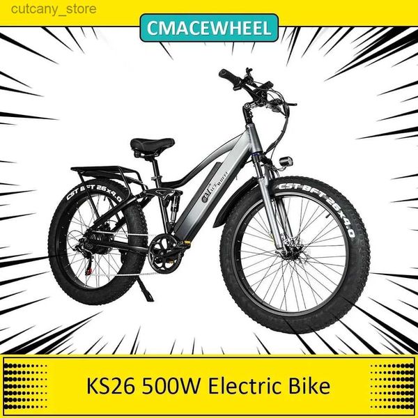 Bicicletas Correpasillos Bicicleta eléctrica KS26 Motor 800W Velocidad máxima 45 km/h Batería 20Ah 26x4,0 pulgadas Fat CST Bicicleta de montaña opaca IP65 L240319