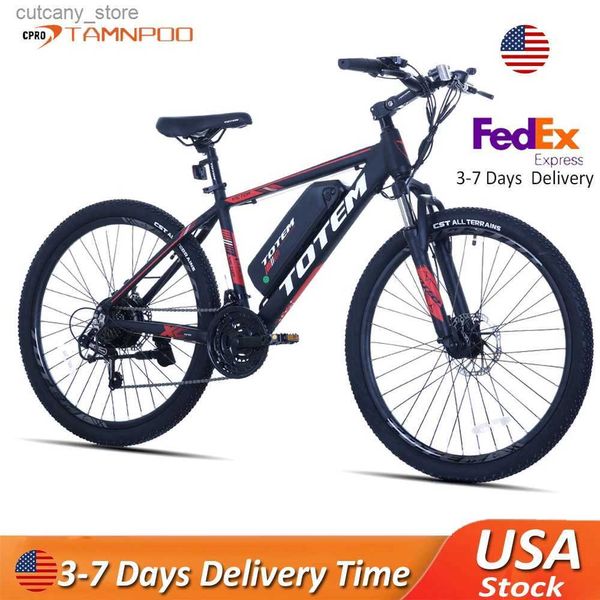 Bicicletas Ride-Ons Bicicleta eléctrica para adultos Motor de 350 W 36 V 10,4 Ah Batería Rovab de carga rápida hasta 20 MPH 21 velocidades 26 Bicicleta de montaña eléctrica L240319