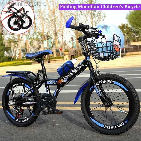 Vélos Ride-ons Pliant Mountain Childrens Bicycle 18/20/22/24 Double Disc Frein variable Vaxe Offroad Homme et Femme Sports de vélo L47