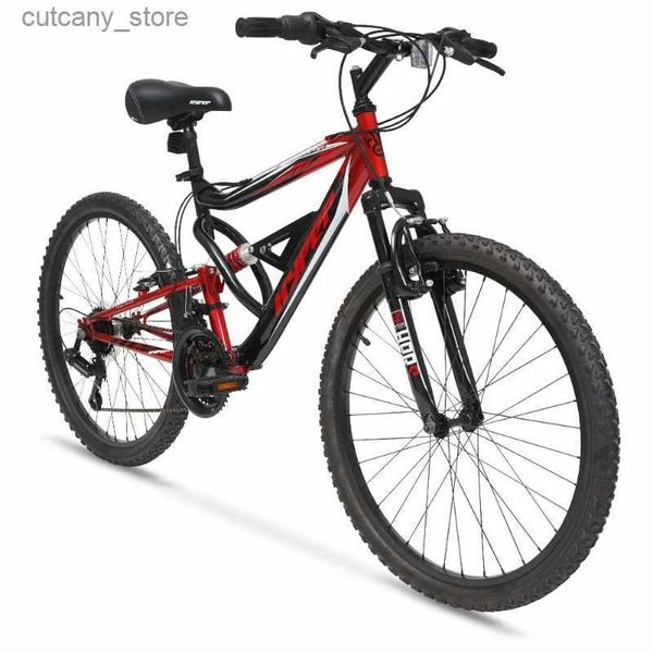 Vélos Ride-Ons Hyper Bicyc 24 Shocker VTT enfants rouge et noir vélo de route vélo de route en carbone vélos vélos L240319