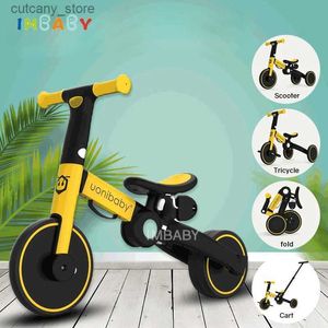 Bicicletas Ride-Ons IMBABY Baby Tricyc 4 en 1 Foldab Baby Strolr Balance Bike Kick Scooter Niños Portab Childrens Strolr Walking Car L240319