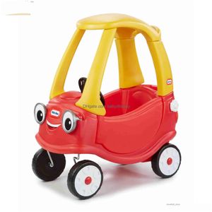 Vélos porteurs Little Tikes Cosy Coupé jouet à chevaucher pour les tout-petits et les enfants - Design de voiture classique rouge jaune Q231018 Drop Delivery Toy Dhuim