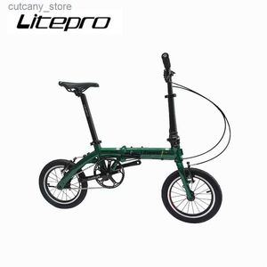 Vélos Ride-Ons LP Litepro Portab 14 16 pouces vélo pliant à vitesse de chant en alliage d'aluminium Mini extérieur 3 vitesses Bicyc Vehic L240319