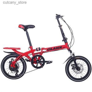 Bicicletas Ride-Ons Nuevo estudiante Variab Velocidad Freno de disco Mini Bicyc Marco para adultos Bicyc Plegable rápido Doub Amortiguador Diseño de amortiguador Bicyc L240319