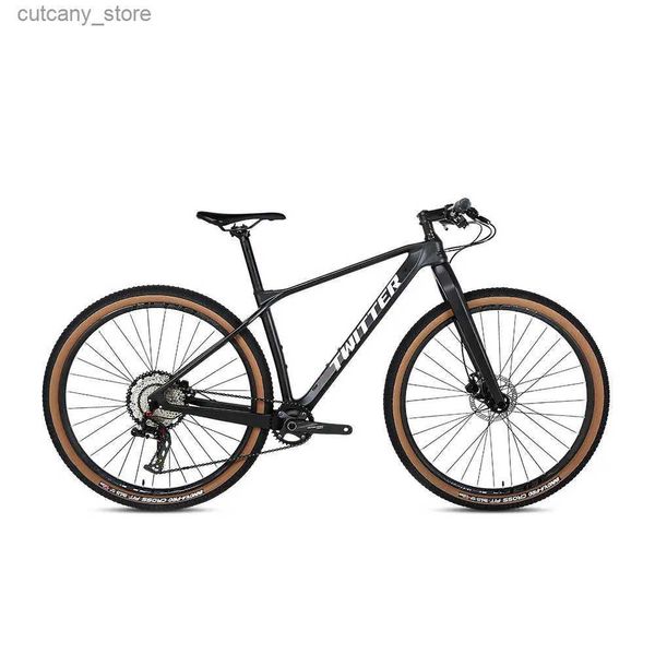 Bicicletas Ride-Ons TWITTER M6 Fibra de carbono MTB Thru Axe 148 mm Freno de disco dual M6100-12S Adultos Bicyc 27.5 29er Bicicleta de montaña L240319