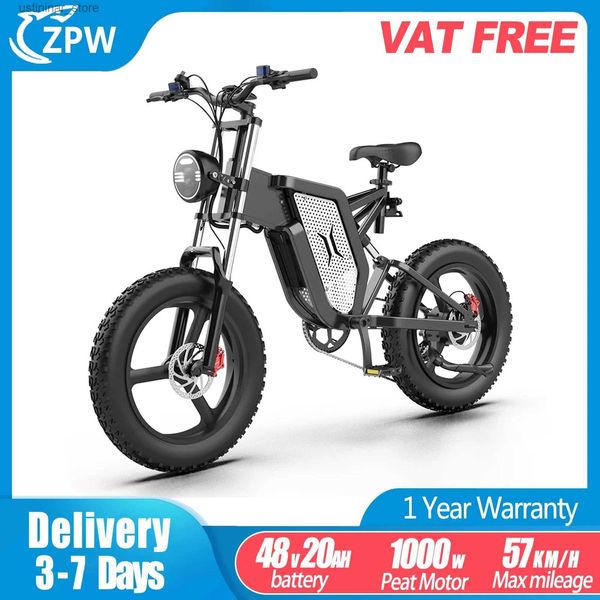 Bikes Ride-ons ZPW x20 Electric Bicycle 2000W 48V35AH HUBRAULIC Huile Brake E Bike 20inch 4.0 pneu hors route vélo électrique évitement de montagne adulte L47