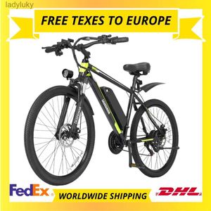 Fietsen S26 elektrische fiets 48V 12.8AH lithiumbatterij 500W volwassen elektrische bergfiets 21 speed 36 V 24 MPH fiets 26 INCH EbikeL240105