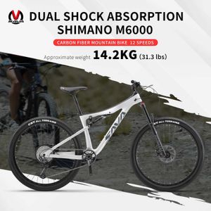 Bikes Sava Denon Dual Suspension Bélo de montagne 29 pouces Cadre en carbone Suspension complète avec M6100 1 * 12 Système derailleur Y240423