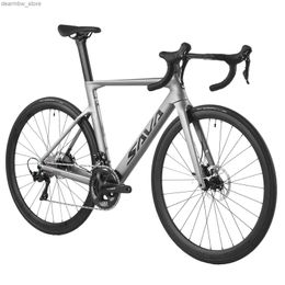 Bicicletas Sava New Bicycle A7 Pro Carbon Fiber Road Bicycle 22 Velocidad con Shiman0 105 R7000 CE/UCI Las ruedas de carbono aprobadas+mango de carbono L48