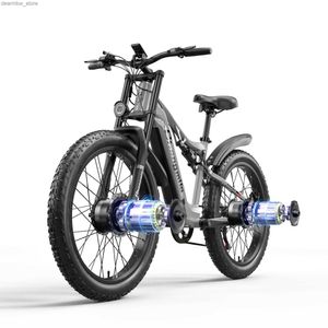 Fietsen Shengmilo S600 volwassen 2000W Ectric Bicyc met twee motoren 48V17.5Ah 840WH BATTERING 26 INCH brede Tyre Mens Mountain Bike L48