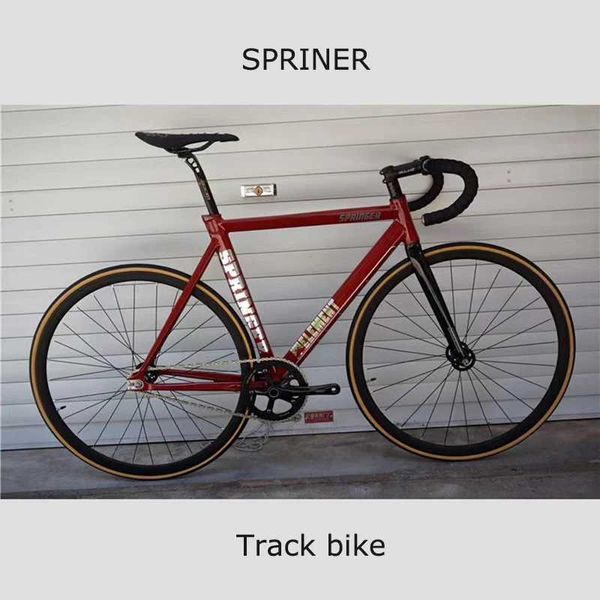 Bikes Springer 7005 Track Track Bike Fixed Gear Bicycle Fixie Speed Speed Children Bicycle Aluminium ALLIAL Cadre en alliage 700C Roue rouge Bike Y240423