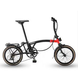 Vélo pliant de 16 pouces, vélo pliant portable de voyage pour adultes, à 3 étages, à 9 vitesses, pour enfants Q240308