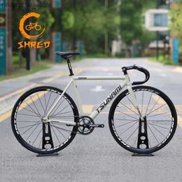 Bikes Tsunami SNM100 Fixie Bike 49/52/55/58cm Sing Speed Road Fixed Gear Bicyc 700C Track Commuter Bike avec des rayons plats Wheelset L48