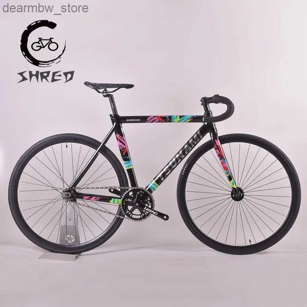 Bikes Tsunami SNM300 Fixie Fixed Gear Bike 700C Frame d'aluminium chanter Speed Track Racing Bicyc Industrial Bearing Wheel personnalizab L48