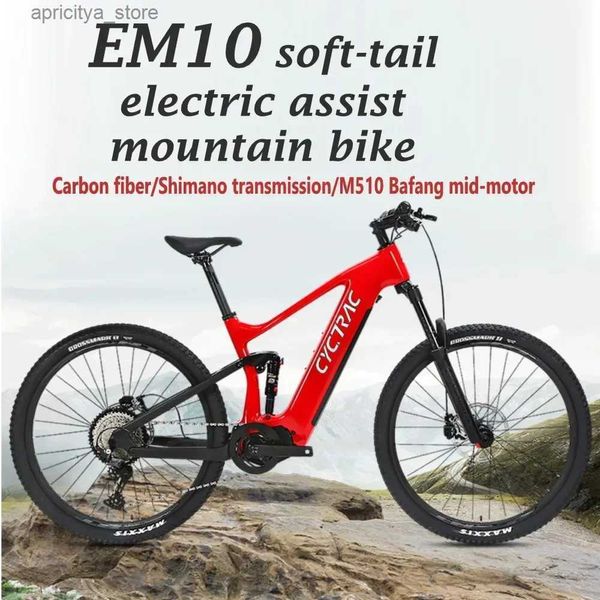 Bicicletas Twitter 10-12S-M600-48V/15A20A-500W Fibra de carbono Suspensión completa Ectric Assist Bicycs de montaña Fragos de disco hidráulico Ebike L48