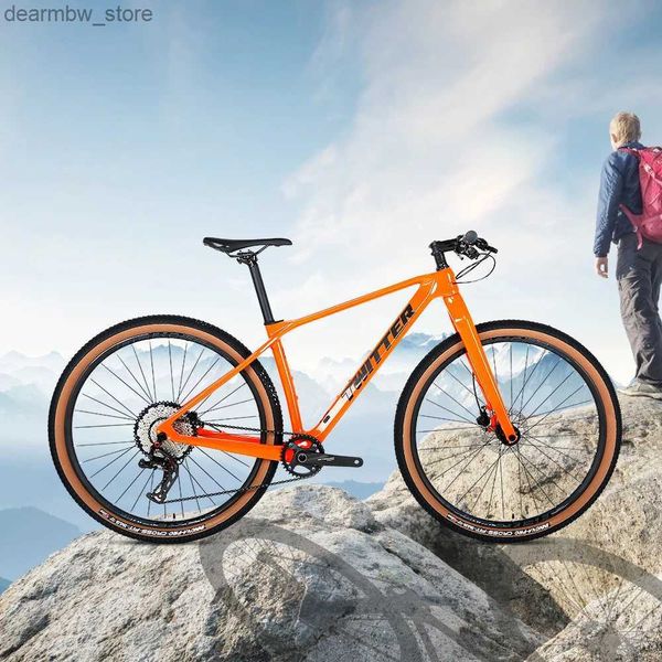 Bicicletas Twitter M6 Fibra de carbono completa 148 Marco 29 pulgadas Mtb Rigid Mountain Bike sin suspensión Bicycs hidráulicos de 12 velocidades L48