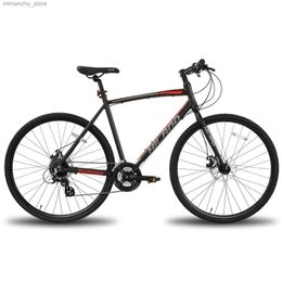 Vélos US Warehouse Hiland Road Hybrid Bike Cadre en aluminium Frein à disque 700C Roues 24 vitesses Vélos Q231129