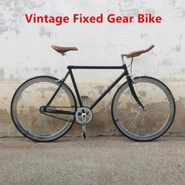 Bikes Vintage à vélos à vitesse monomorale Cadre en acier 700c Wheel Flip-Flop Hub Bicycle Goosenck tige Fixie Daily Commuting Cycling Y240423