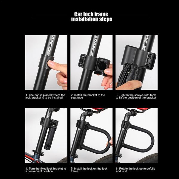 Verrouillage de vélo à vélo à vélo Câble de vélo de verrouillage anti-vol U Lock avec 2 touches Scooter MTB ACCESSOIRES DE SÉCURITÉ DE SÉCURITÉ