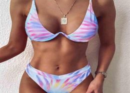 bikini 2021 ladys cravate colorant bikinis à armatures push up maillot de bain maillot de bain brésilien vêtements de plage femme biquini par air325J4126262