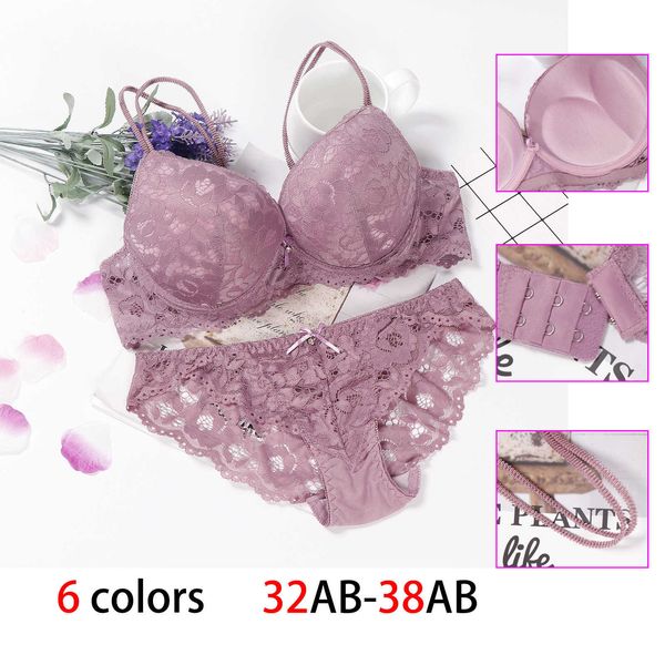 Bikini Air Bra Bragas Mujeres Nuevo Sexy Cintura baja ThongSexy Conjunto de lencería Ropa interior Push Up Lenceria Mujer Femme Underwire Langerie Girl lette s And Panty Feminina La