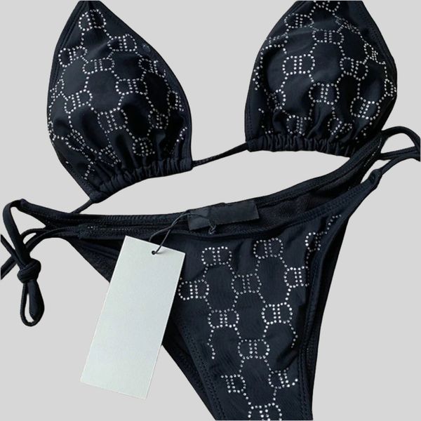 bikini cubrir conjunto de bikinis diseñador diseñador de trajes de baño mujer traje de baño traje de baño trajes mujeres sexy bikinis carta impresa scrunch halter playa traje de baño