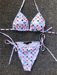 Bikini Designer Swimwear Dames badmode sexy zwempak vrouwen baden zwempak pakken pakken bikini's seks lage taille mode driehoek geprinte patroon zwembadfeestjes sets123